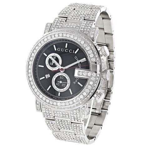 gucci diamond bezel watch|men's Gucci watch diamond bezel.